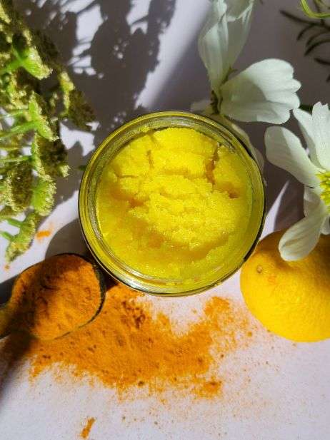 Turmeric sugar scrub