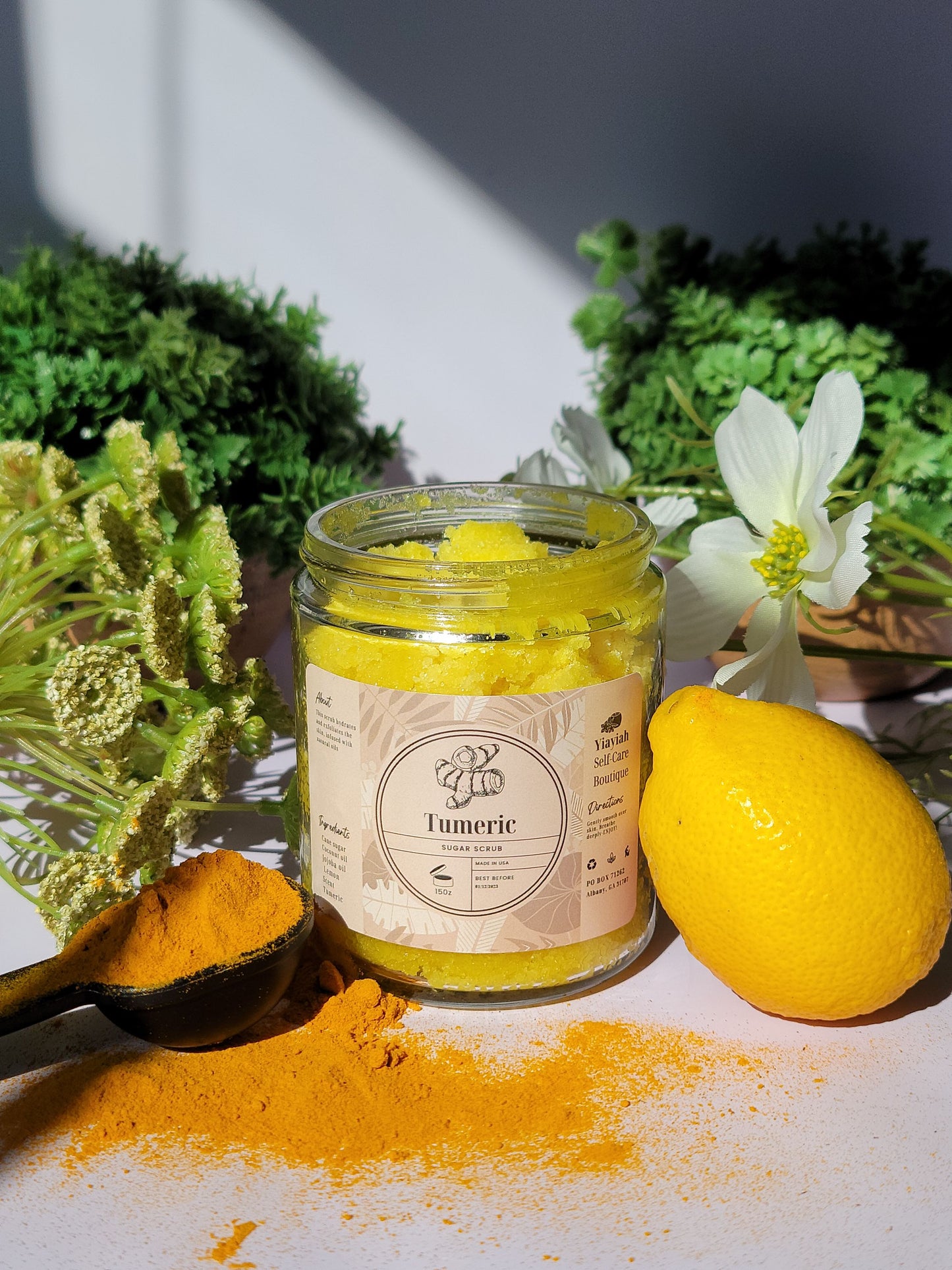 Turmeric sugar scrub